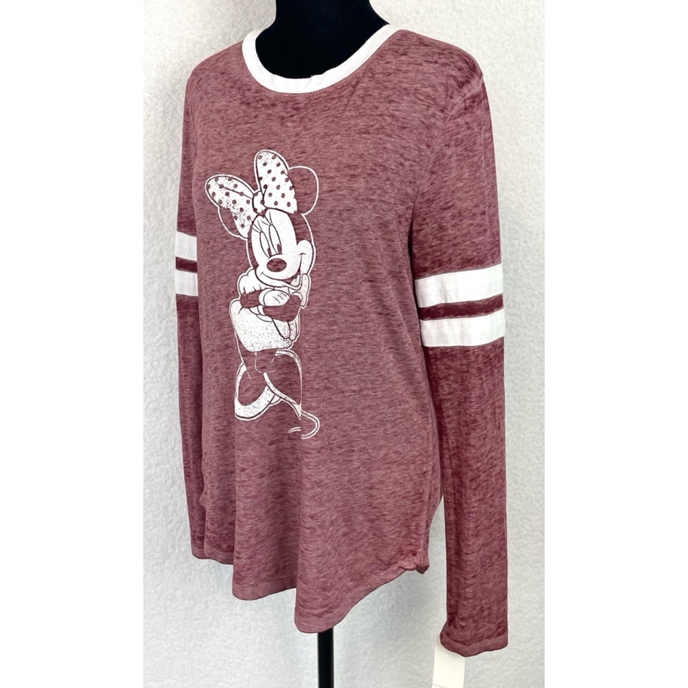 (NWT) DISNEY • Maroon/White Minnie Mouse Long Sleeve Casual Shirt, M - Picture 4 of 14